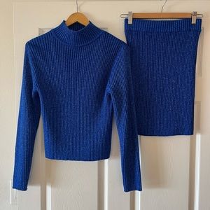 Vintage Contempo Casuals metallic blue Set sz medium